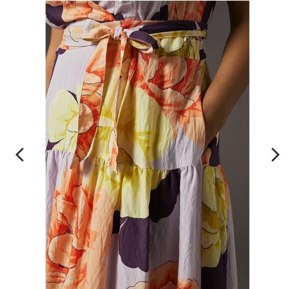 Maeve Floral Maxi Dress - Orange, Purple, Yellow - Picture 4 of 13